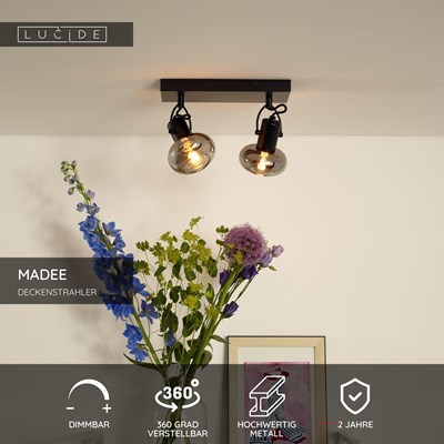 Lucide MADEE - Deckenstrahler - 2xE14 - Schwarz